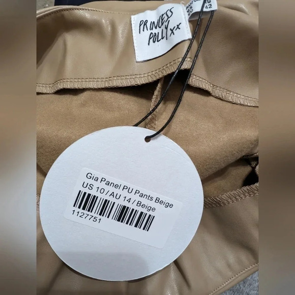 Moving Sale! 💘 GIA PANEL PU PANTS BEIGE - Picture 5 of 7